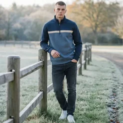 Ben Sherman Blue Two Tone Zip Hombre Sudadera 1981080945