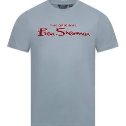 BEN SHERMAN Flocked Logo Hombre Camiseta 0076268-GASOLINA