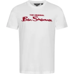 BEN SHERMAN Flocked Logo Hombre Camiseta 0076268-010
