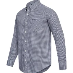BEN SHERMAN Gingham Hombre Camisa de manga larga 0077859-MARINA