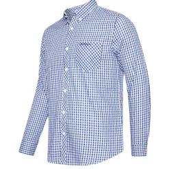 BEN SHERMAN Gingham Hombre Camisa de manga larga 0077860-AZUL