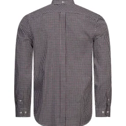BEN SHERMAN Gingham Hombre Camisa de manga larga 0077860-VINO