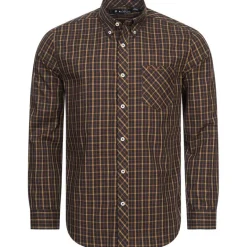 BEN SHERMAN House Check Hombre Camisa de manga larga 0077861-MARINA