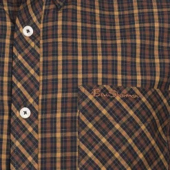 BEN SHERMAN House Check Hombre Camisa de manga larga 0077861-MARINA