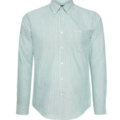BEN SHERMAN Oxford Cotton Hombre Camisa de manga larga 1012797-VERDE OSCURO
