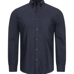 BEN SHERMAN Oxford Hombre Camisa de manga larga 0076260-MARINO OSCURO