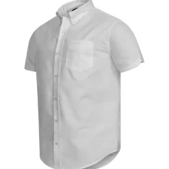 BEN SHERMAN Oxford Hombre Camisa de manga corta 1013388-BLANCO