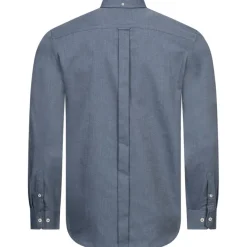 BEN SHERMAN Oxford Hombre Camisa de manga larga 0077857-AZUL OSCURO