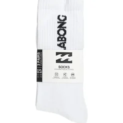 Billabong Unisex Crew Tennis Calcetines 3 pares blanco BG-01 CREW