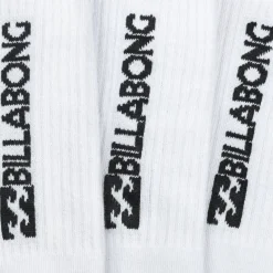 Billabong Unisex Crew Tennis Calcetines 3 pares blanco BG-01 CREW