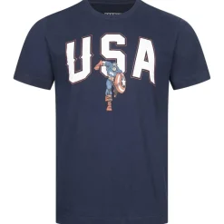 Captain America Marvel USA Hombre Camiseta FBMTS778NVY