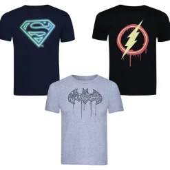 CÓMICS DE DC Superman Batman Flash Niño Camiseta Pack de 3 CDBPK298MUL