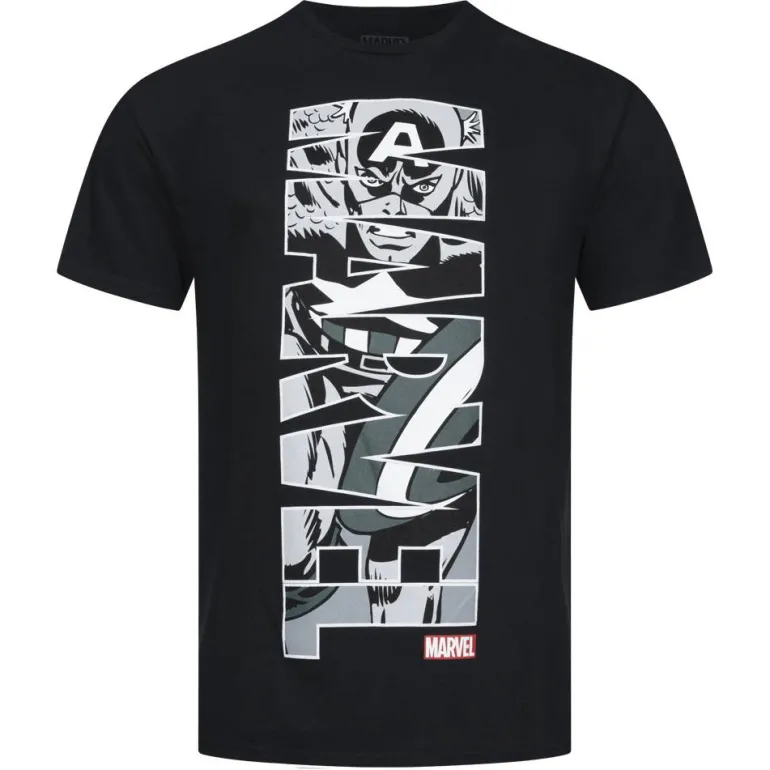 CÓMICS DE MARVEL Core Logo Hombre Camiseta FBMTS197BLK