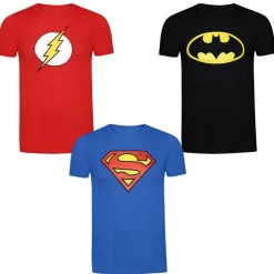 DC CÓMICS Superman Batman Flash Niño Camiseta Pack de 3 GBBTS133MUL