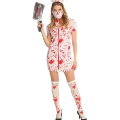 Disfraz de enfermera de terror Mujer "Bloody Nurse" MIESEPETER®