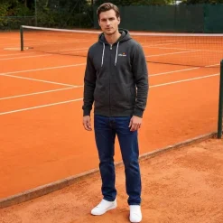 ellesse Klemerio Full Zip Hombre Sudadera con cremallera y capucha SOP23857-Gris oscuro