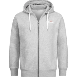 ellesse Klemerio Full Zip Hombre Sudadera con cremallera y capucha SOP23857-Gris claro jaspeado