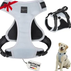 FAVVITY PET Arnés para perros antitirones reflectante acolchado gris