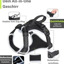 FAVVITY PET Arnés para perros antitirones reflectante acolchado gris