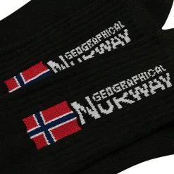Geographical Norway Hombre Calcetines de deporte 3 pares negro GN002HP-NEGRO