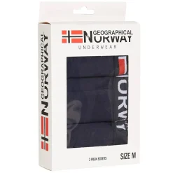 Geographical Norway Hombre Calzoncillos bóxer Pack de 3 azul marino Pack-3-Marino