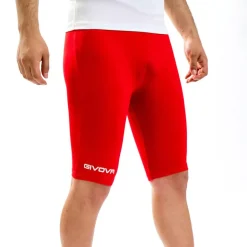 Givova Compresión de piel de Bermudas Mallas Mallas cortas rojo
