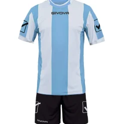 Givova Conjunto de fútbol Camiseta con Pantalones cortos Kit Catalano azul claro / blanco