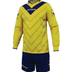 Givova Conjunto de fútbol Camiseta de portero con Short Kit Sanchez amarillo / azul marino
