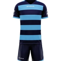 Givova Conjunto de rugby Camiseta con pantalones cortos azul marino/azul claro