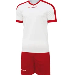 Givova Kit Revolution Camiseta de fútbol con Pantalones cortos blanco rojo
