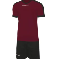 Givova Kit Revolution Camiseta de fútbol con Pantalones cortos negro rojo
