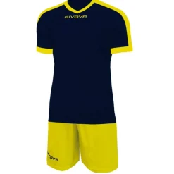 Givova Kit Revolution Camiseta de fútbol con Pantalones cortos amarillo marino
