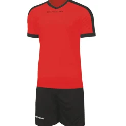 Givova Kit Revolution Camiseta de fútbol con Pantalones cortos naranja negro
