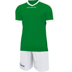 Givova Kit Revolution Camiseta de fútbol con Pantalones cortos verde blanco