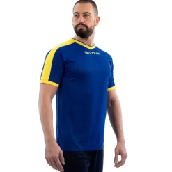 Givova Kit Revolution Camiseta de fútbol con Pantalones cortos azul amarillo
