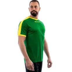 Givova Kit Revolution Camiseta de fútbol con pantalones cortos verde amarillo