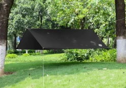 GOGLAND Lona de protección UV para exteriores, lona para tienda de campaña, 300 x 290 cm, negro