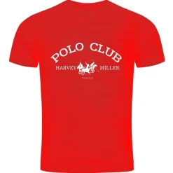 Harvey Miller Polo Club Fashion Hombre Camiseta HRM4490 Rojo