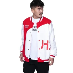 HIDETOSHI WAKASHIMA "Asakusa" Hombre Chaqueta universitaria rojo/blanco
