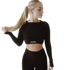 JELEX "Amelia" Mujer Top de fitness de manga larga negro