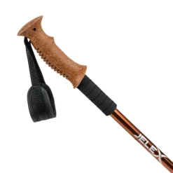 JELEX Bastones de senderismo con asas de corcho marrón