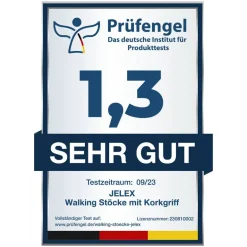 JELEX Bastones de senderismo con asas de corcho verde