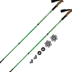 JELEX Bastones de senderismo con asas de corcho verde