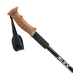 JELEX Bastones de senderismo con asas de corcho negro