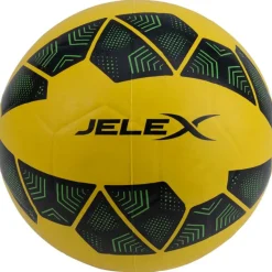 JELEX Bolzplatzheld Balón de fútbol de goma negro-amarillo