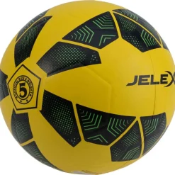 JELEX Bolzplatzheld Balón de fútbol de goma negro-amarillo