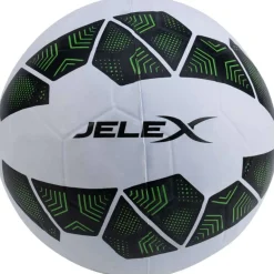 JELEX Bolzplatzheld Balón de fútbol de goma blanco y negro