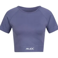 JELEX "Chiara" Mujer Top de fitness de manga corta azul