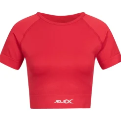 JELEX "Chiara" Mujer Top de fitness de manga corta rojo