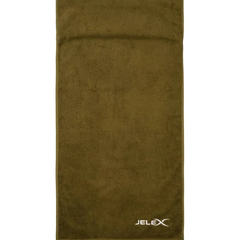 JELEX "100FIT" Toalla de fitness con bolsillo verde militar